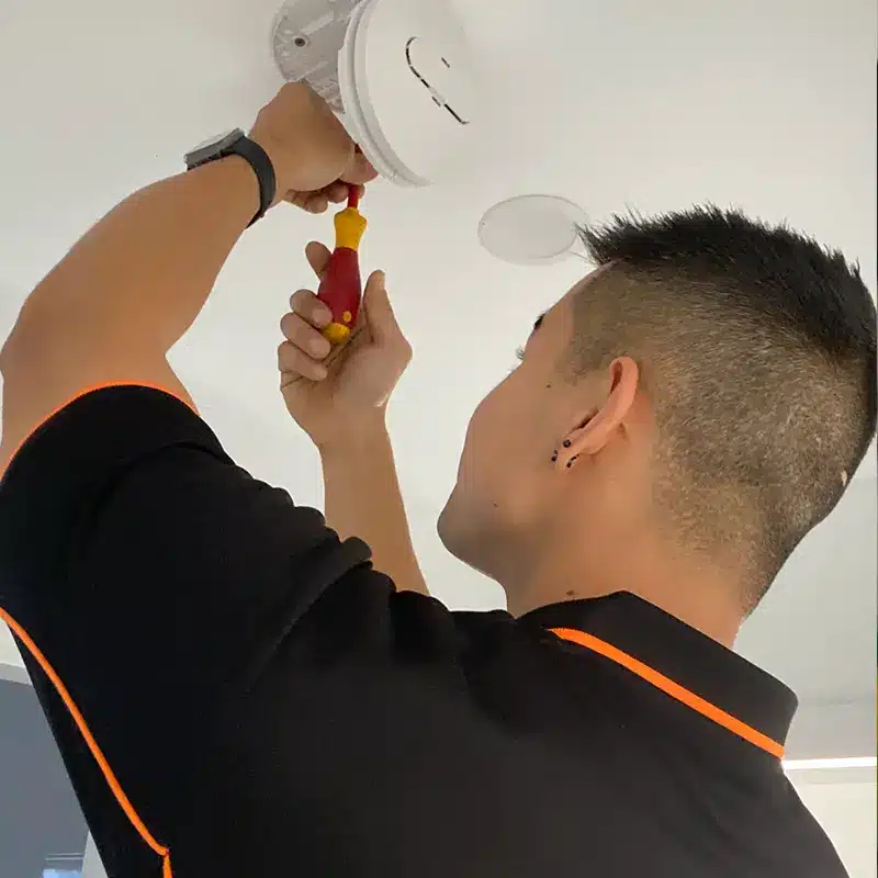 Smoke alarm installation by Powerhub Electrical in a Revesby home
